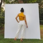 White Hand Embroidered Linen Pant