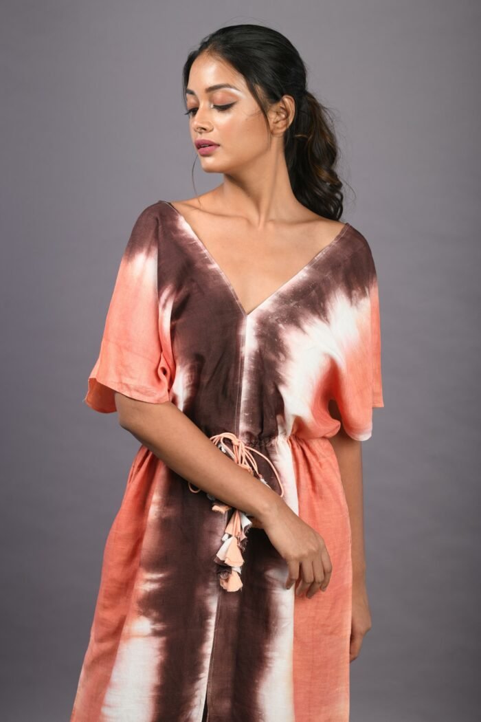 EVA Peach and Brown Ombré Kaftan