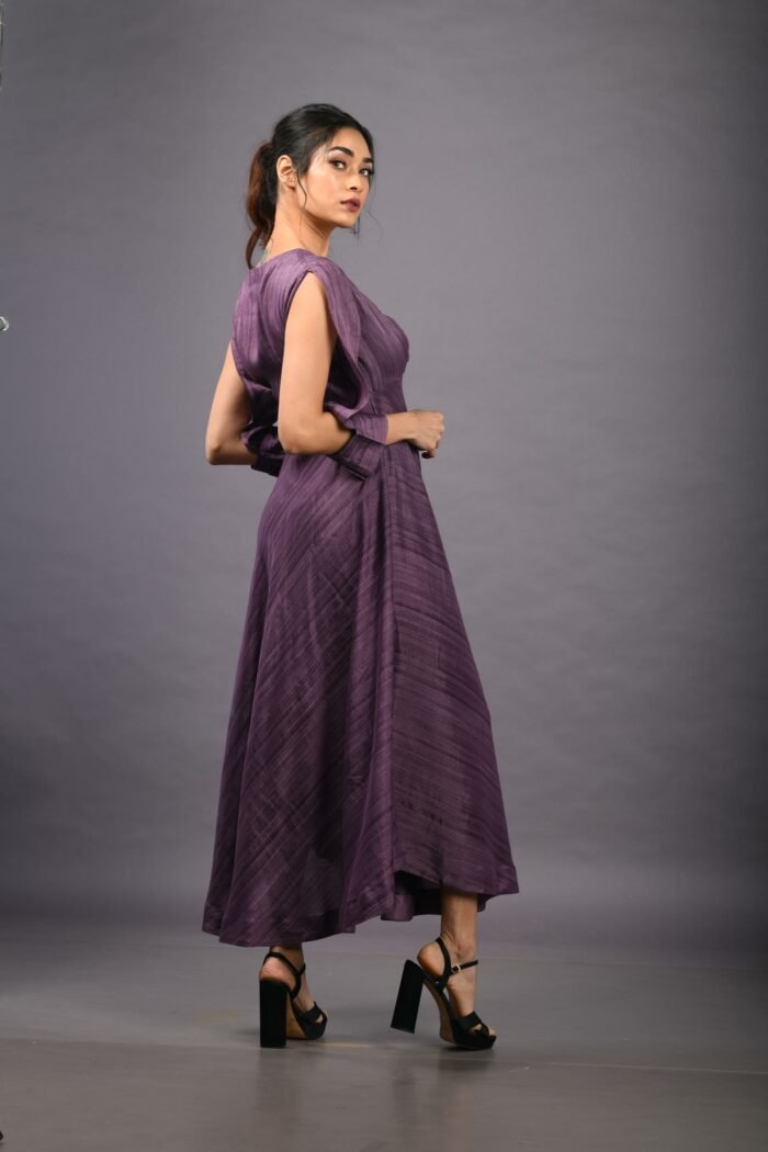 Purple Umbrella Cut Dress