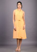 Yellow Midi Shirt Dress