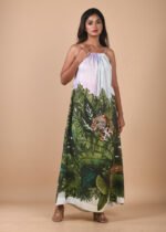 Hand Drawn Leopard Printed Maxi Dress